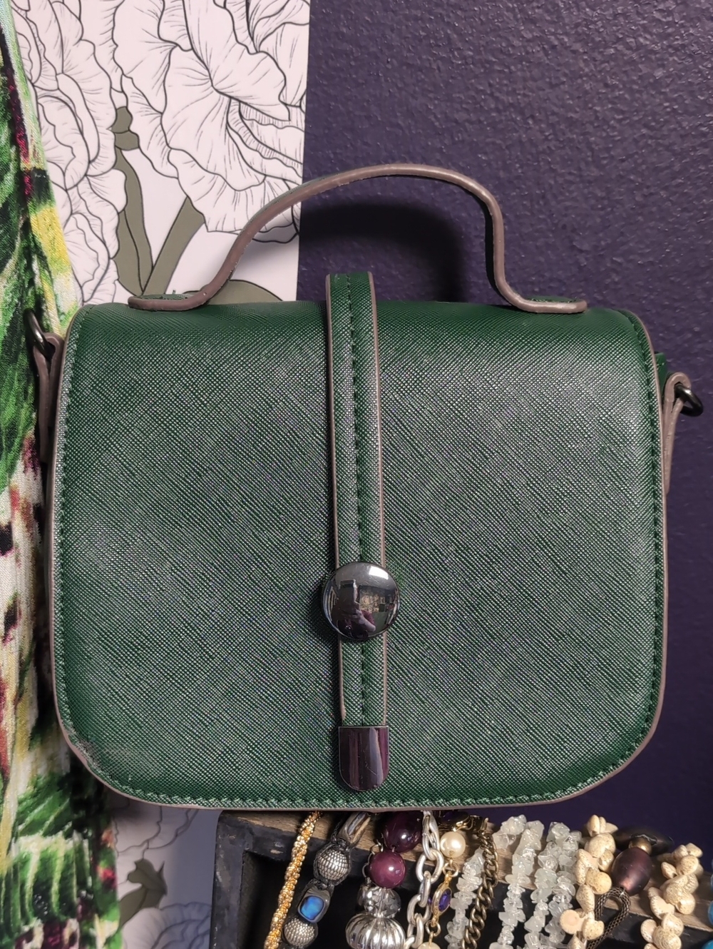 Sondra Roberts Green Top-Handle Mini Bag